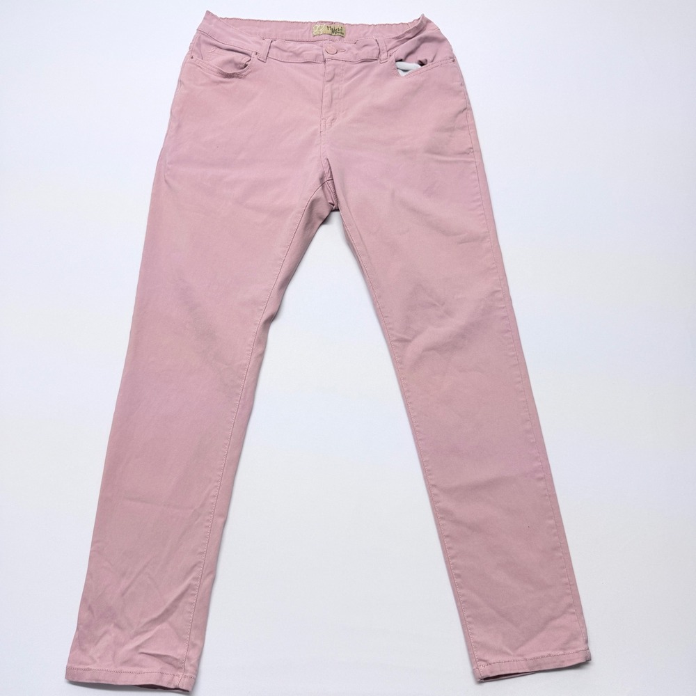 Hybrid & Company Pink Stretch Twill Straight Leg Pants Womens Plus Size 1X Rose